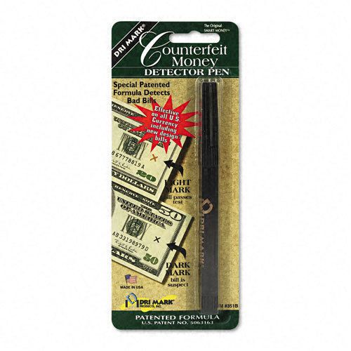 Dri-mark smart money counterfeit bill detector pen, u.s. currency - dri351b1 for sale