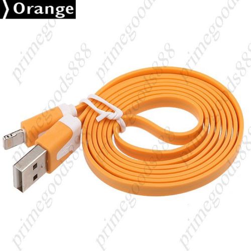 0.9M USB 2.0 Male to 8 pin Lightning Adapter Flat Cable 8pin Charger Cord Orange