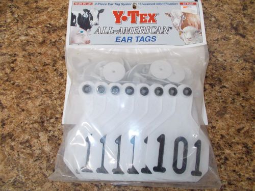 Y-Tex All-American Large Numbered Ear Tags #101-125 - MULTIPLE COLORS!!