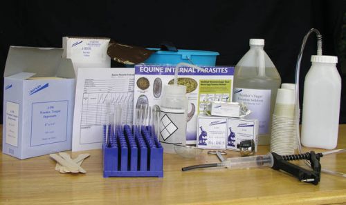 Equine fecal assay kit includes all you need to test for parasite worm horse vet for sale