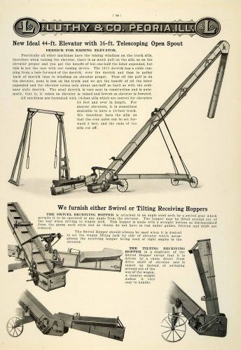 1912 Ad Antique New Ideal Elevator Swivel Tilting Receiving Hopper Farm LAC2