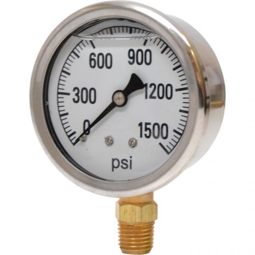 Valley instrument 2 1/2in stainless steel glycerin gauge-0-1500 psi #2140gxb1500 for sale