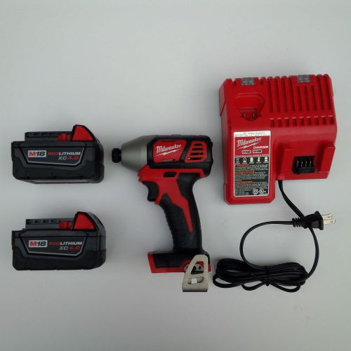 New milwaukee 2656-20 18v 1/4 impact, (2) 48-11-1840 4.0 ah battery, charger m18 for sale