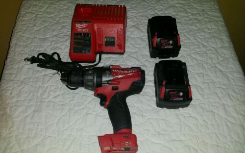 18 V Milwaukee Fuel  Brushless Hammer Drill 2604-20 w/2 Batteries &amp; Charger