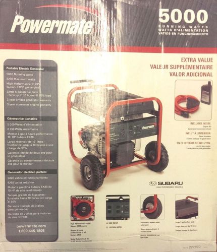 Powermate 5000 Generator-Brand New-Max6250W-Gasoline-Subaru