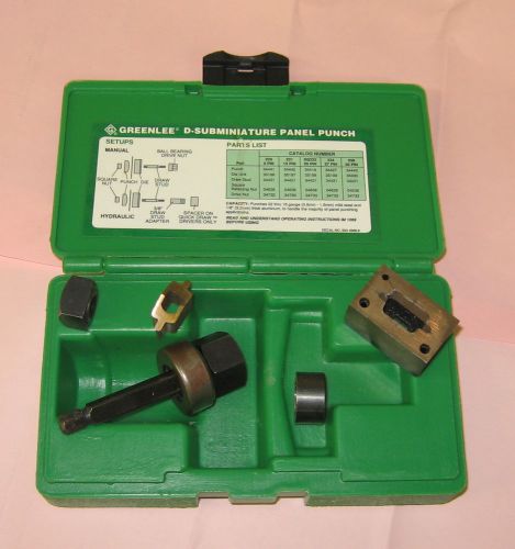 Greenlee 229 9-pin d-subminiature panel punch w/ case * amazingly low price * for sale