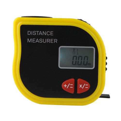 Mini Portable 18M Ultrasonic Laser Range Finder Distance Measurer W/ 1M Tape