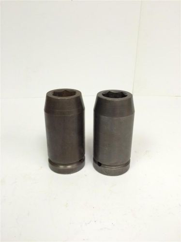 Apex  usa 1&#034; square drive deep well through impact socket 2pc lot 8336 1-1/8&#034; for sale