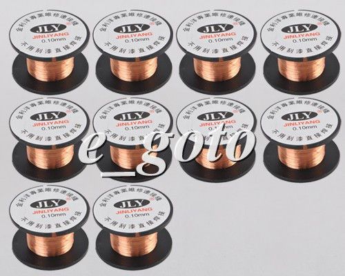10pcs 0.1mm copper solder soldering ppa enamelled reel wire new for sale