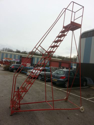 Warehouse steps 14 treads picking platform mobile safety ladder 12&#039; 360cm  heigh for sale