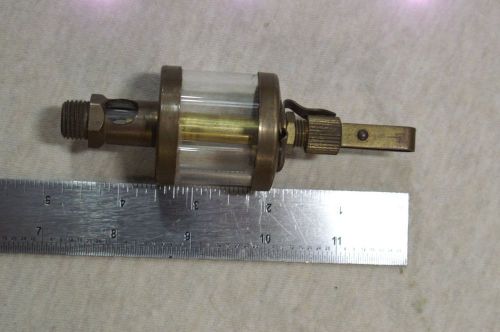 Vintage essex brass glass oiler tube,hit &amp; miss engines steam lubricator for sale