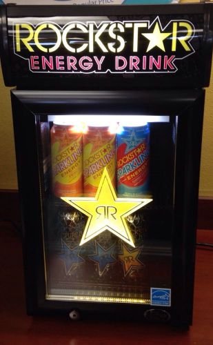 Brand new led rockstar energy drink mini cooler fridge bar man-cave in box for sale