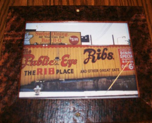 The Public Eye Ribs / Bar-B-Que Framed Photo - 10 1/2&#034; X 8 3/4 - Retro
