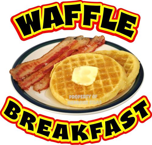 Waffle Breakfast Decal 14&#034; Bacon Concession Food Truck Restaurant Vinyl Menu