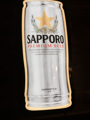 Sapporo Premium Beer Illuminated &#039;Beer Can&#039; Sign