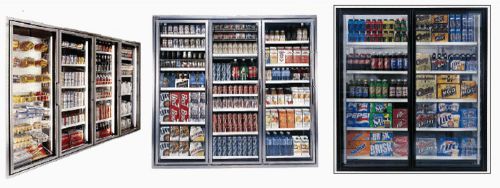 New walk in styleline classic glass freezer doors 26&#034; x 80&#034; w/ 7 shelves each!! for sale