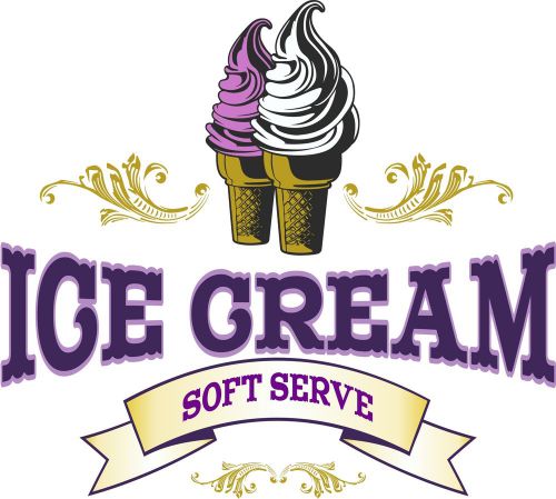 Ice Cream Soft Serve Decal 24&#034; Concession Food Truck Cart Restaurant Vinyl Menu