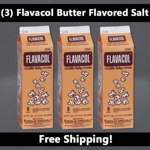 (3) Flavacol Butter Flavored Salt 28oz Pop Corn Topping | Popcorn Topping