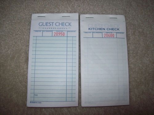 2-part carbonless guest check 10 books 500 checks # 6000 for sale