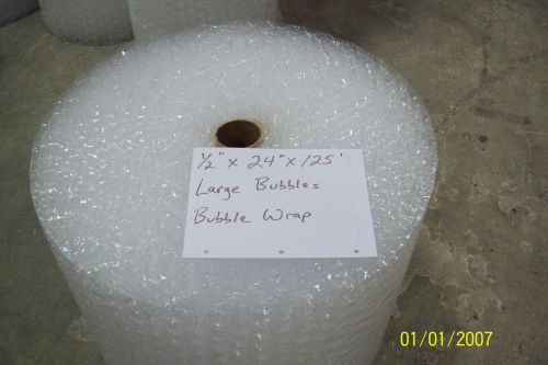 Bubble Wrap 1/2&#034; Large Bubbles 125&#039; x 24&#034; Wide Ships For Free Perf Every 12&#034;