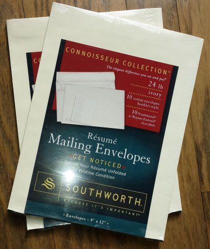 Resume Mailing Envelopes Cotton Ivory 24lb 9x12 Southworth