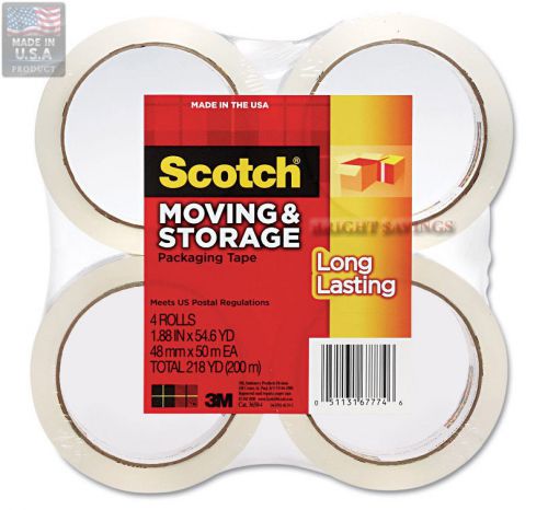 3M Scotch Mailing &amp; Storage Tape 48mm x 50 m - 4 pack
