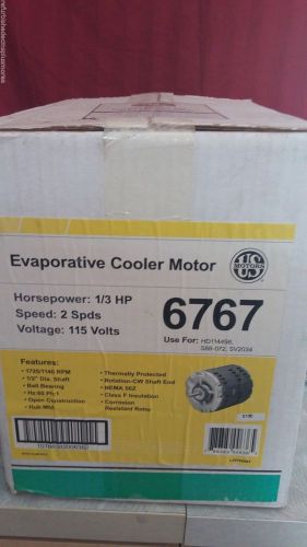 US Motors Model 6767 1/3 HP 115V 2 Speed CW 1725/1140RPM Evap Cooler Motor