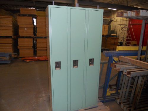 Three used single tier locker 12&#034; x 15&#034; x 72&#034;, no legs, assembled, chicago for sale