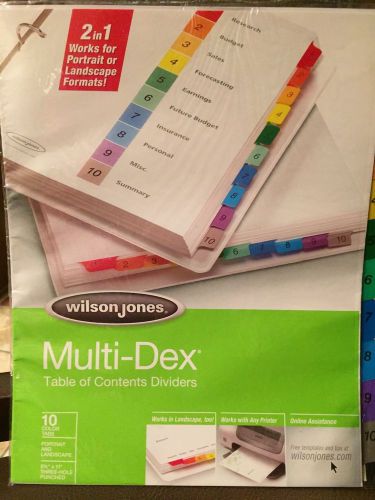 Wilson JonesMulti-Dex Table Of Contents, 1-10 Tab Set, Multicolor
