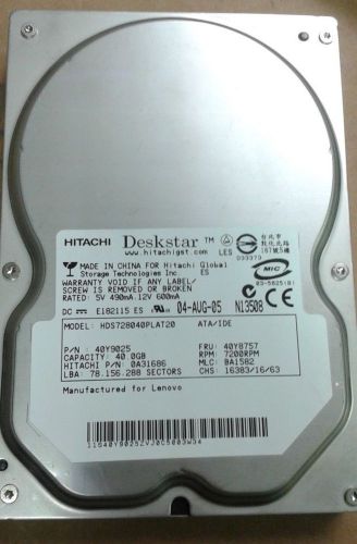 Hitachi Deskstar 40GB HDS728040PLAT20 40Y9025 3.5&#034; ATA/IDE HDD