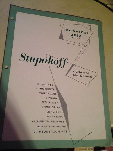 VINTAGE STUPAKOFF CARBORUNDUM CO CERAMIC MATERIALS TECHNICAL DATA CHART 1955