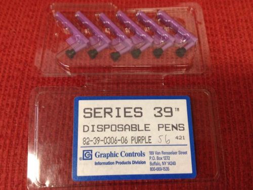 GRAPHIC CONTROLS - P/N: 82-39-0306-06 - Chart Pens, Purple - Lot of 6 - NEW