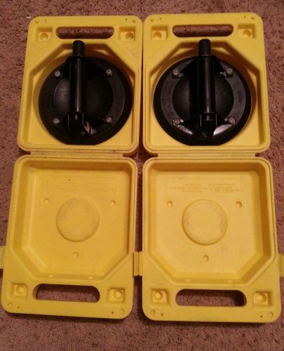 Set of 2 Wood&#039;s Power Grip 8&#034; PowerGrip Glass Vacuum Suction Cup W/ Cases