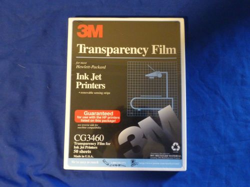 SEALED 3M CG3460 Transparency Film for Inkjet Printers 50 Count Box New Unopened