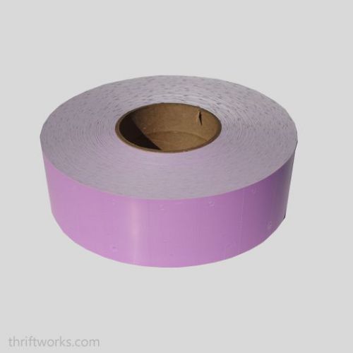 6 Rolls of 3,000 PURPLE Thermal Transfer Hang Tags 2.25&#034; x 1.25&#034; with 3&#034; Core