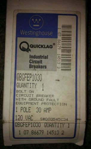Westinghouse Quicklag 30 amp 1 pole ground fault equipment protection breaker