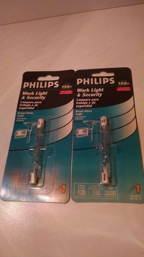 NEW LOT OF (2)PHILIPS 150W HALOGEN WORK AND SECURITY LIGHT BULB RSC BASE T3