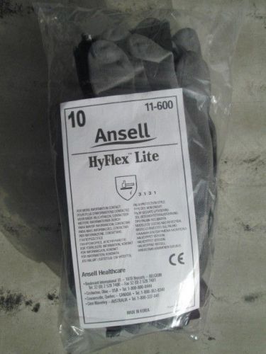 ANSELL 11-600-10 HYFLEX LITE GLOVES Polyurethane SIZE XL PACK OF 12 NEW/UNUSED