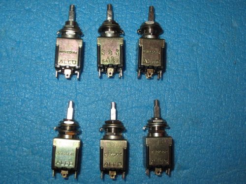 Lot of 6 Alco Dpdt push button switch MSP205R