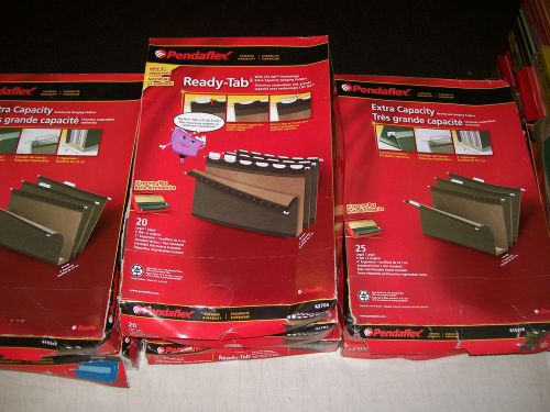 (2) boxes of pendaflex legal hanging file folders with tabs, 25 count nib for sale