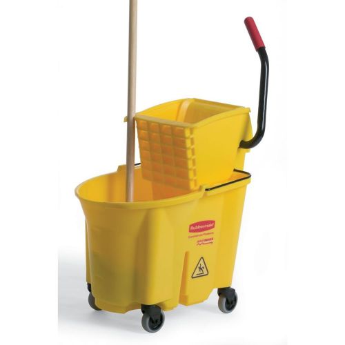 Rubbermaid yellow  side press combo industrial heavy duty cleaningmop bucket for sale