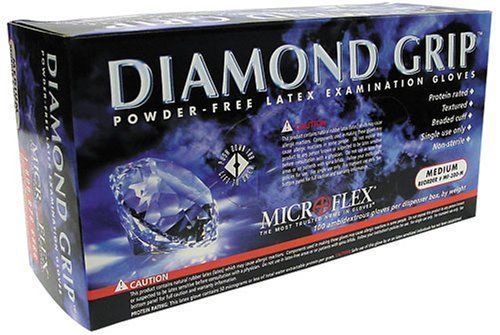Microflex MF300L Powder Free Diamond Grip Latex Gloves Size Large (100 per Box)