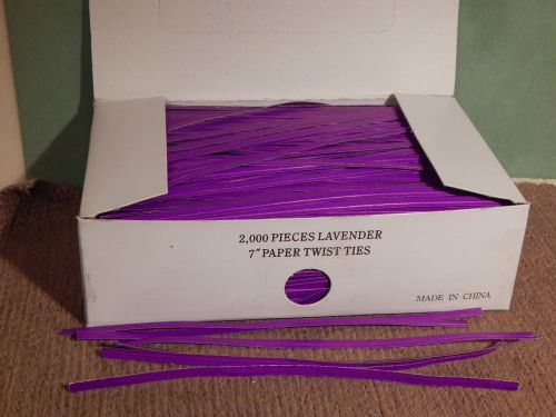 2,000 ct. 7&#034; twist ties bread, many other, lavender - purple! paper 27 ga. wire for sale