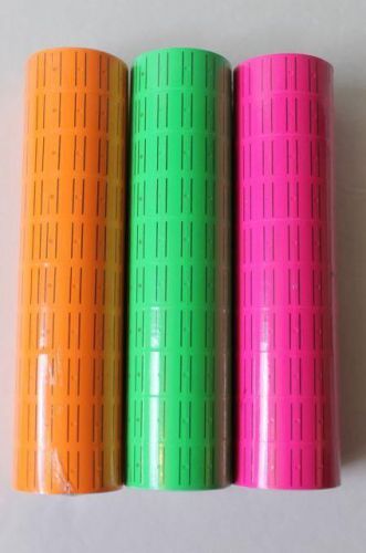 15,000pc tags labels orange green pink color 3 tubes for mx-5500 1 line refills for sale