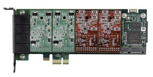 Digium A4B Series Voice Board 4-Ports Modular Analog PCI-Express x1 Card 4 FXS P