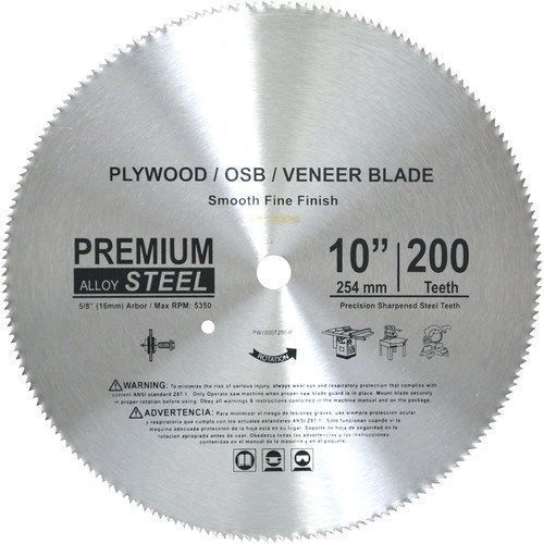 Concord Blades PW1000T200-P  TCT Plywood Steel Saw Blade 10-Inch 200 Teeth wi...