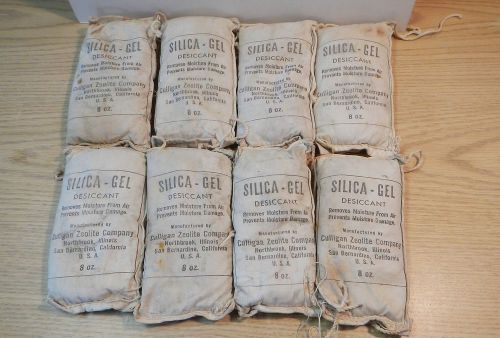8 8oz bags of silica gel desiccant manufactured by Culligan Zeolite Co