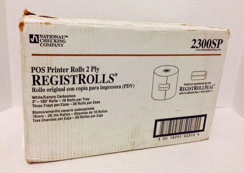 Case Of 30 National Checking Company RegistRolls 2-Part Carbonless POS Rolls