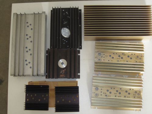 Assortment of large aluminum finned heatsinks for TO3 power transistors