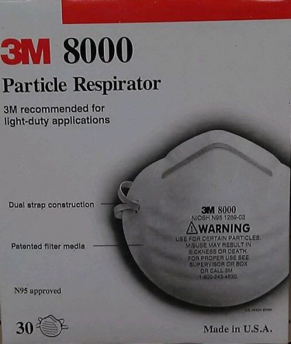 60 3M 8000 N95 Particle Respirator  DUST VIRUS ALLERGENS FREE SHIPPING